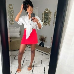 Zara red mini skirt